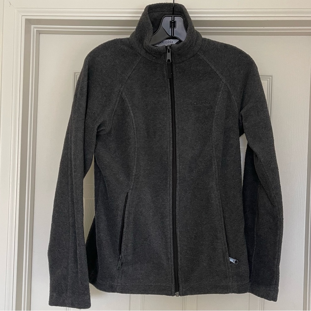 Columbia Charcoal Gray Fleece Zip Up Jacket GUC